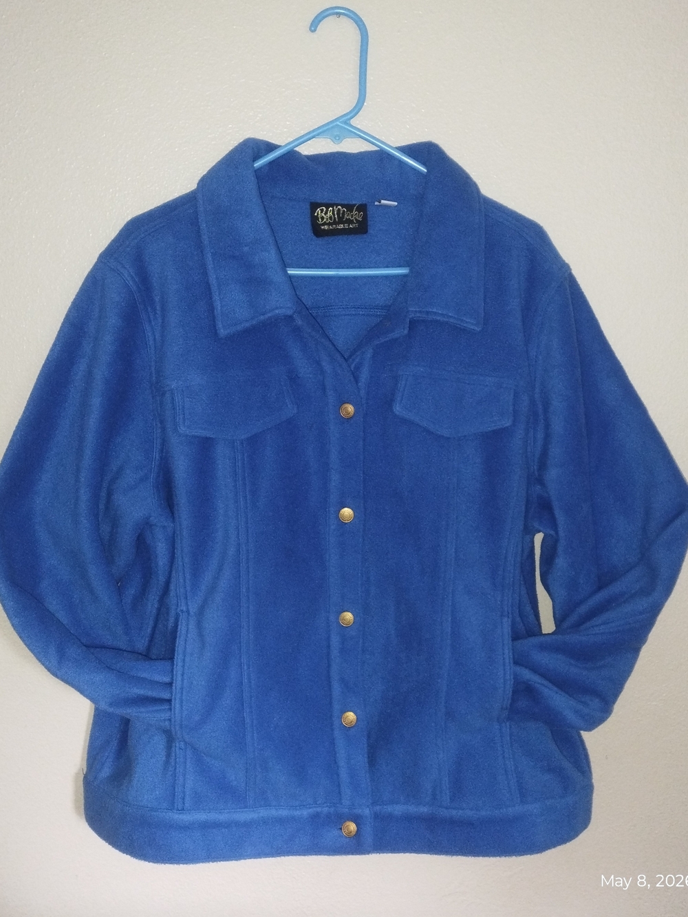 Bob Mackie Wearable Art XL Royal Blue Fleece  Jacket